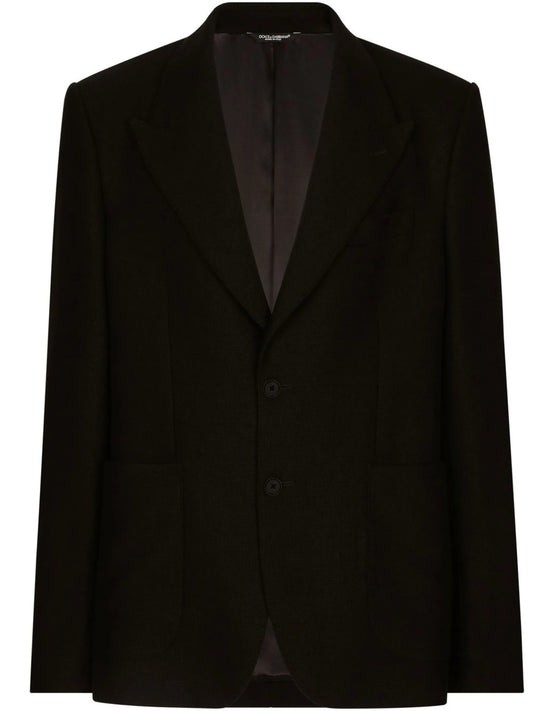 single-breasted fine-knit blazer