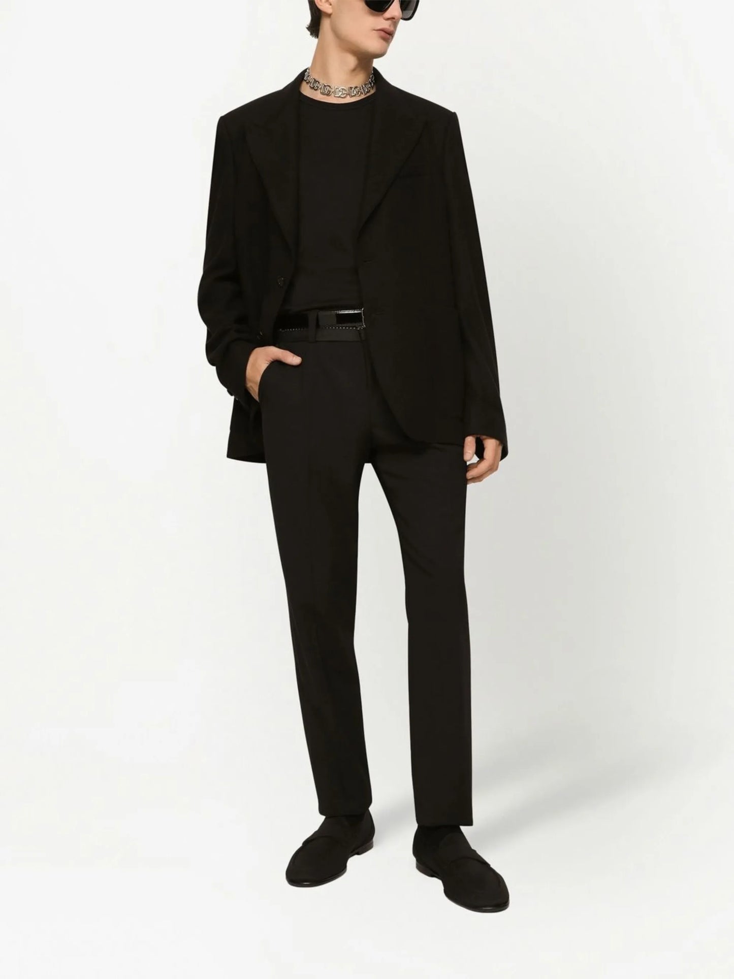 single-breasted fine-knit blazer