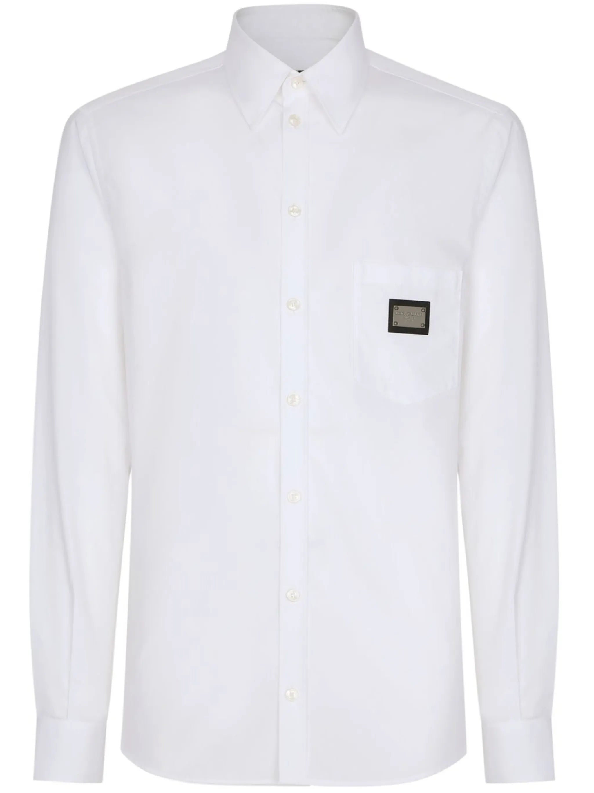 Martini-fit logo-tag cotton shirt