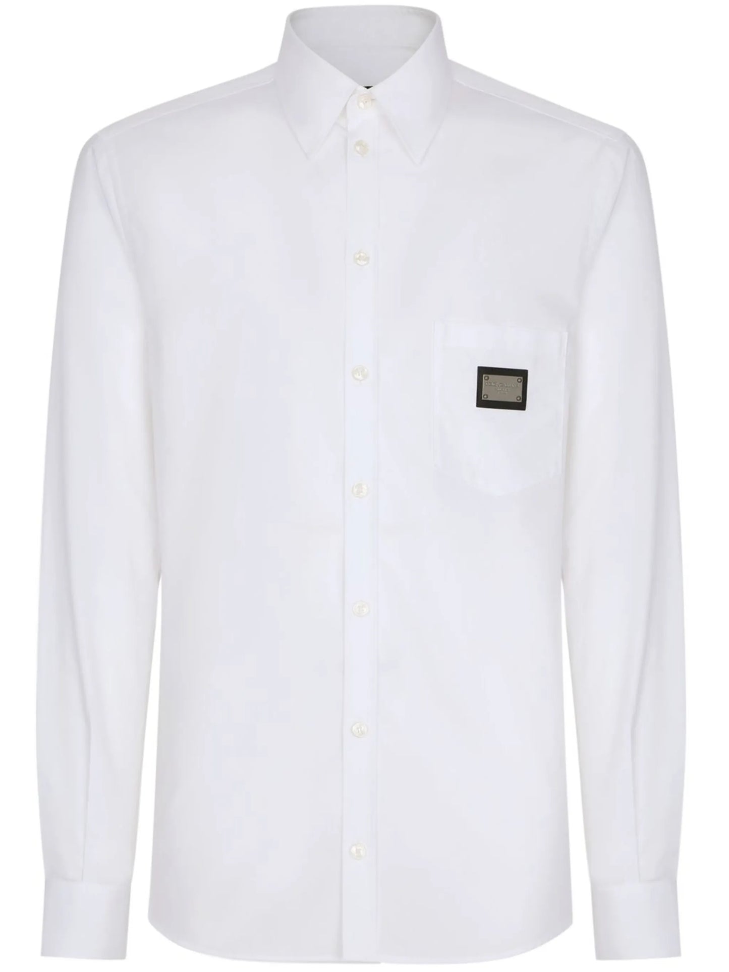 Martini-fit logo-tag cotton shirt