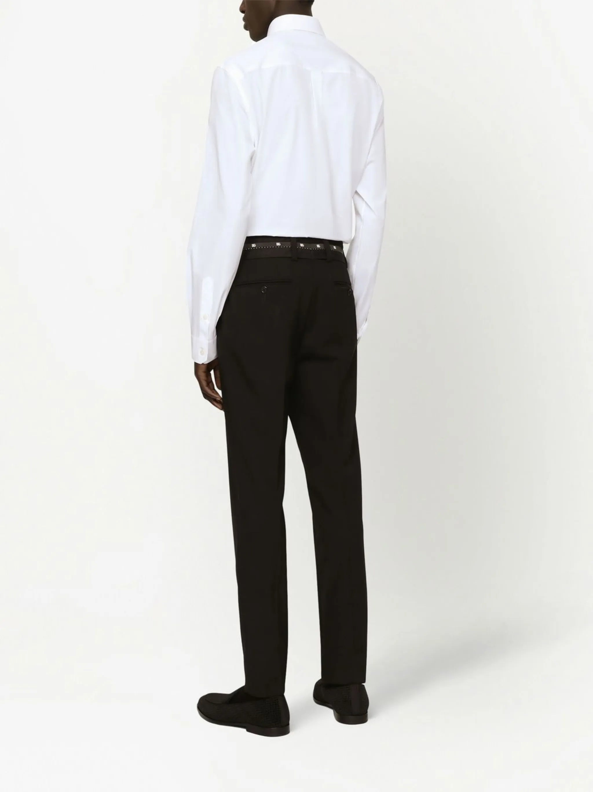 Martini-fit logo-tag cotton shirt