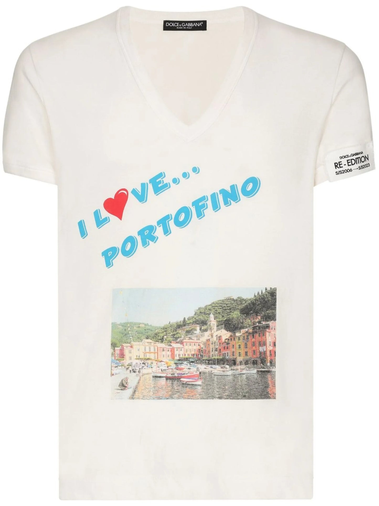 graphic print V-neck T-shirt