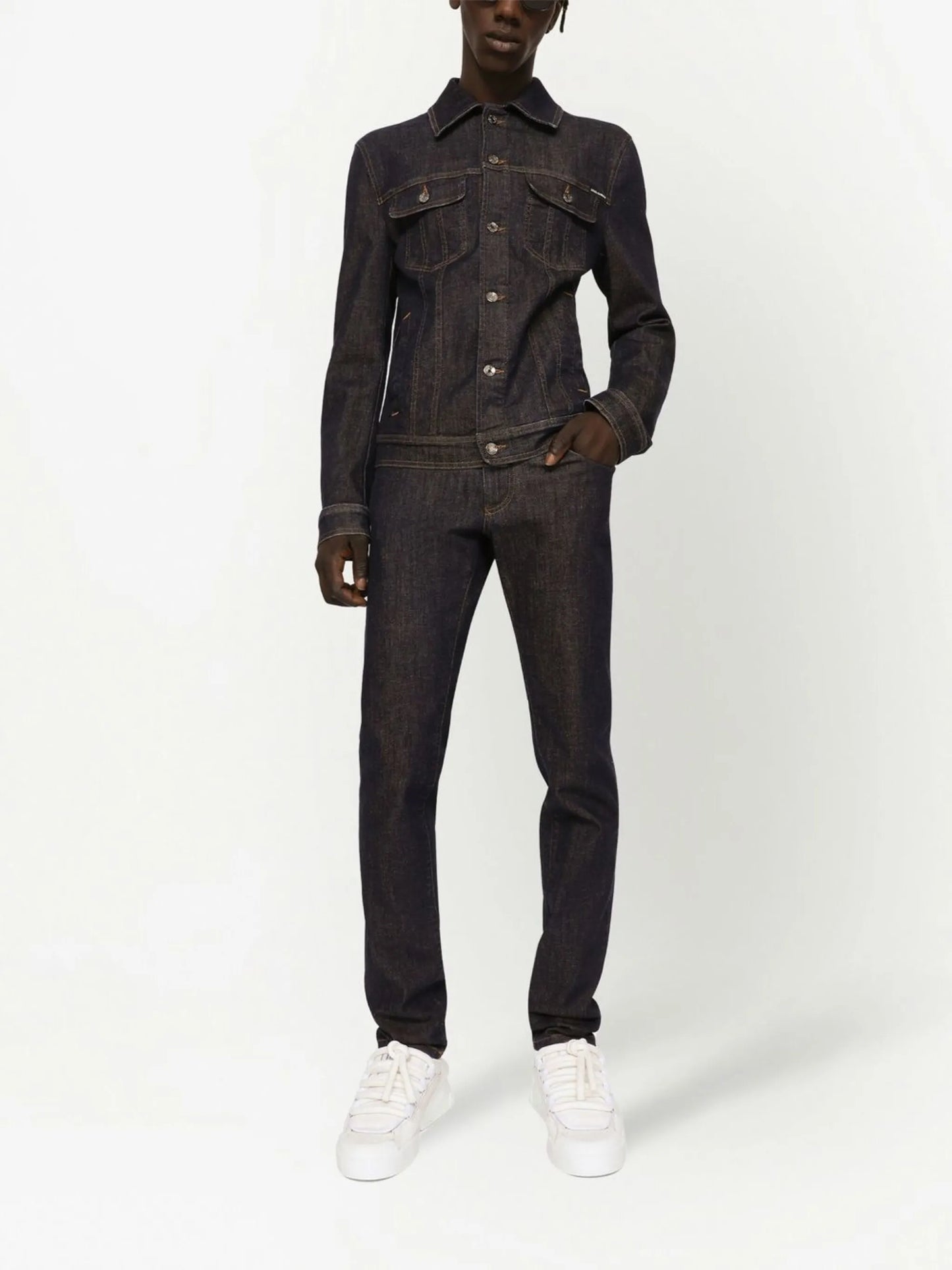 logo-plaque denim jacket