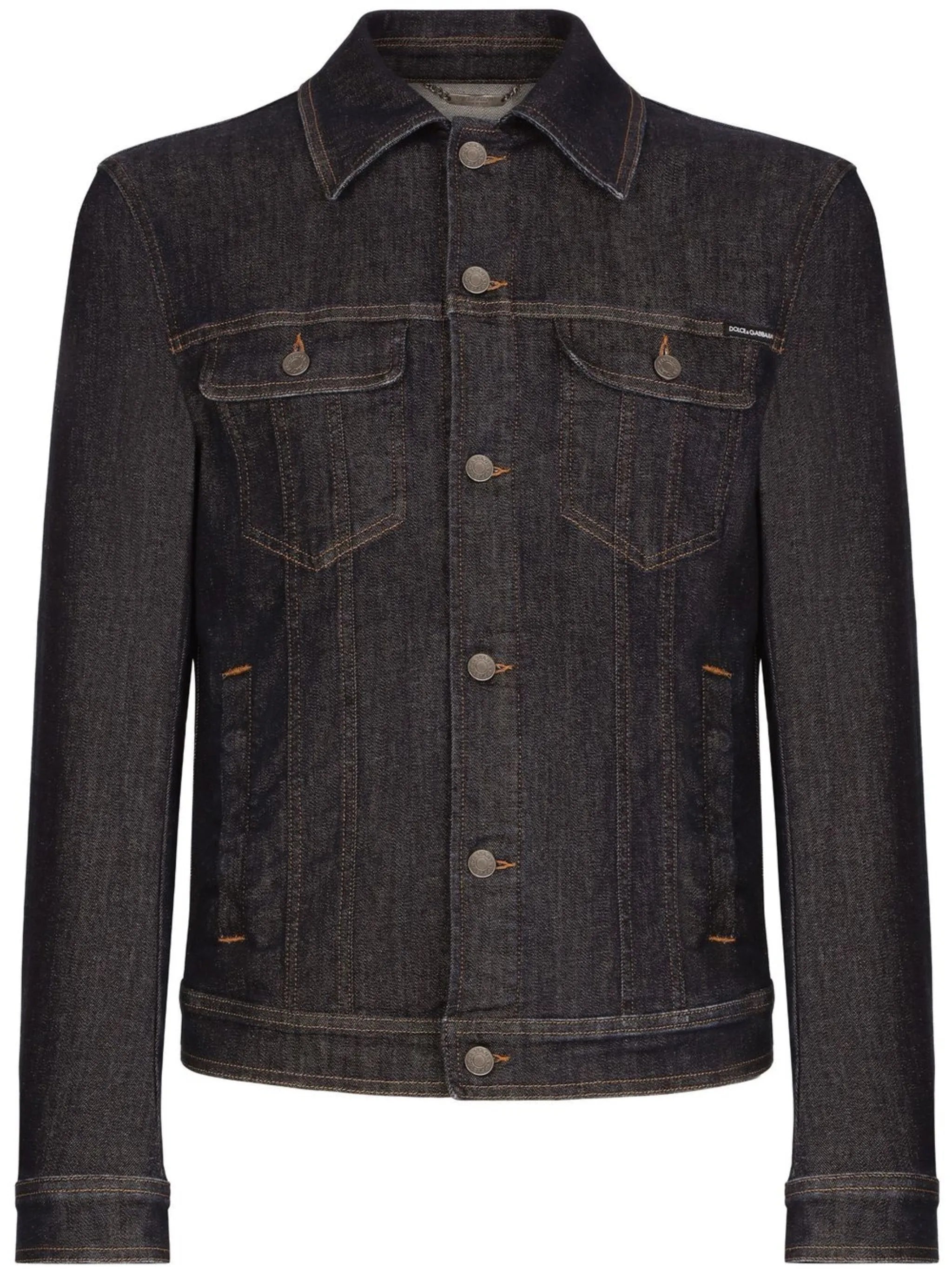 logo-plaque denim jacket