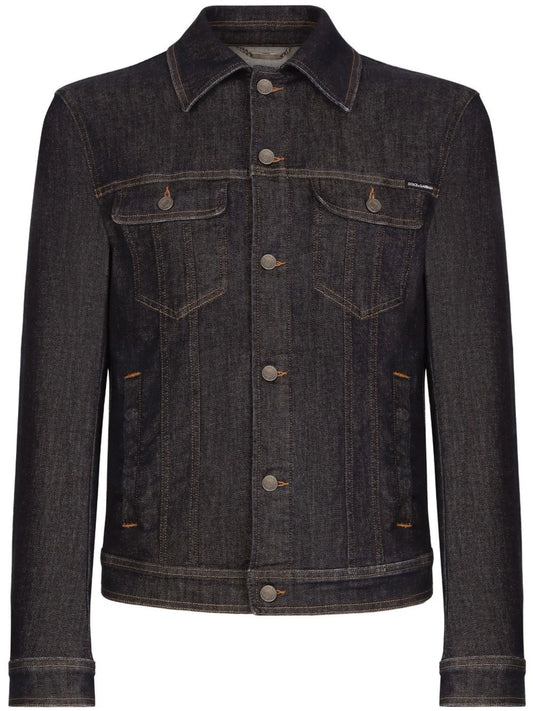 logo-plaque denim jacket
