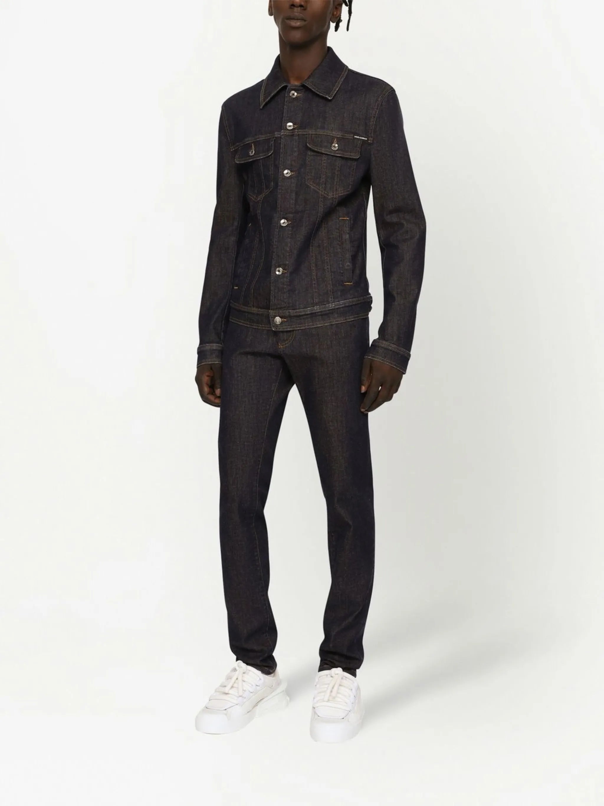 logo-plaque denim jacket
