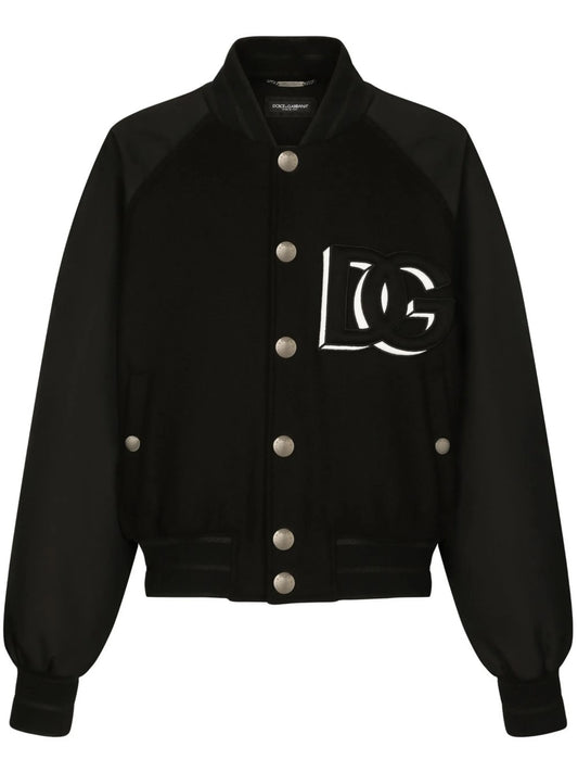 logo-patch panelled bomber jacket