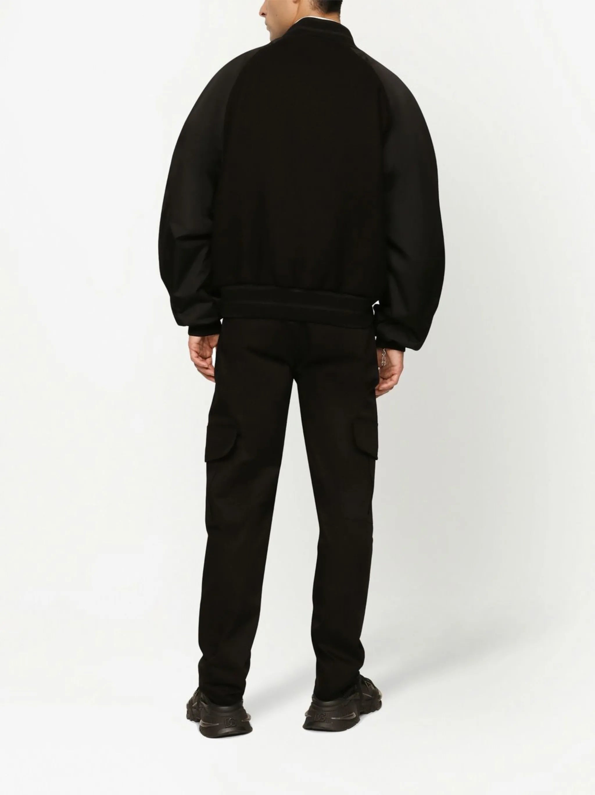 logo-patch panelled bomber jacket