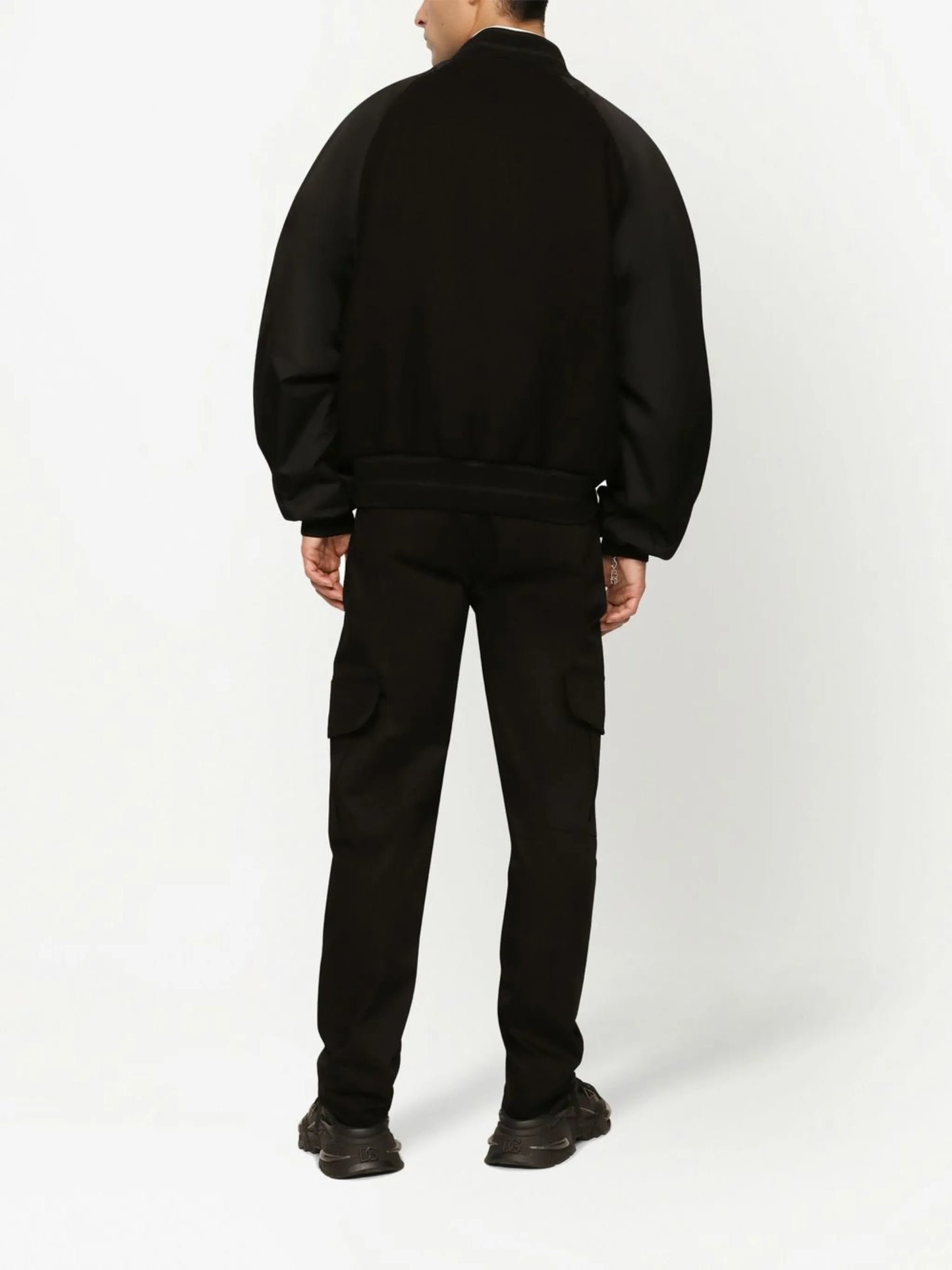 logo-patch panelled bomber jacket