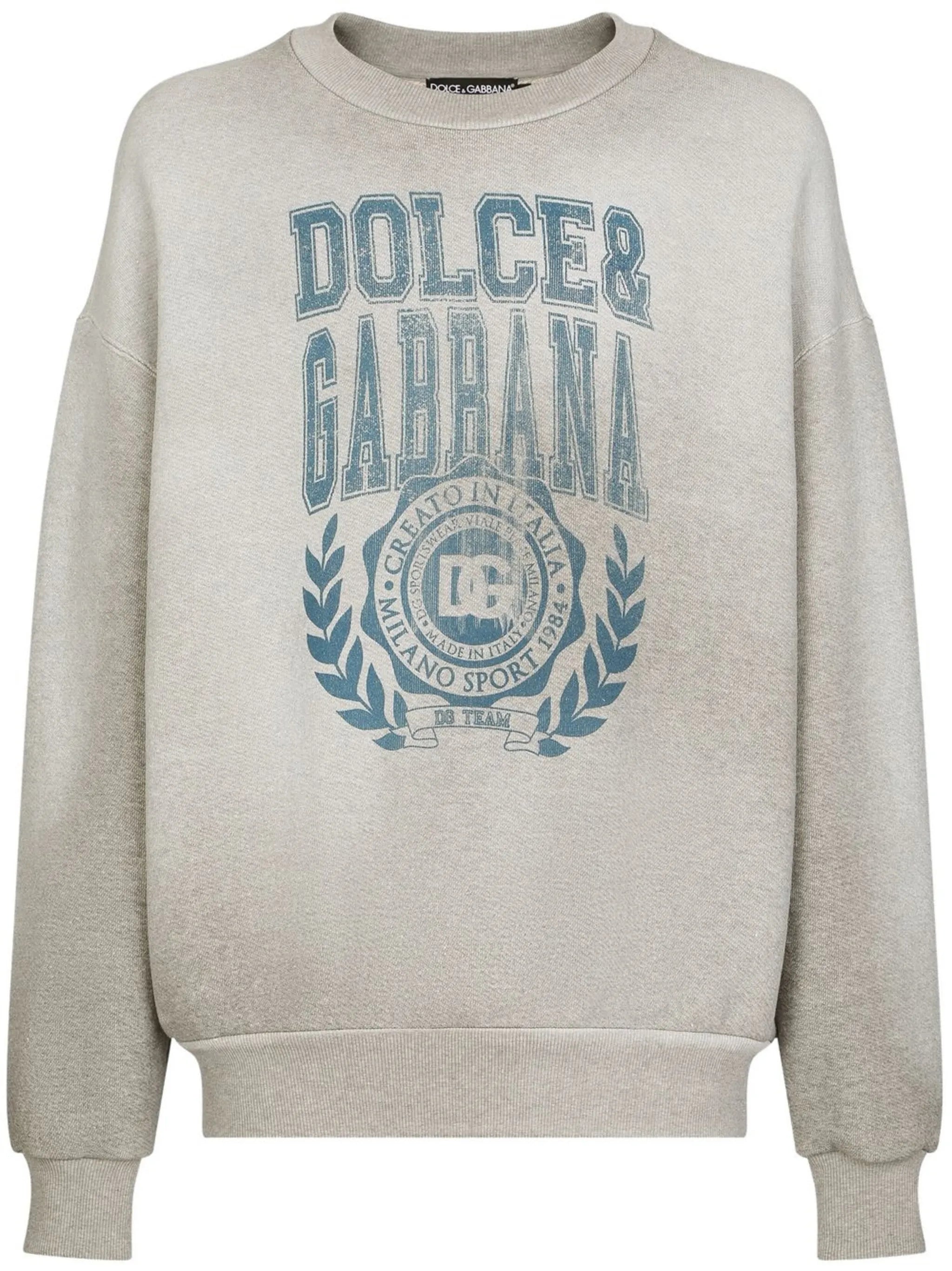 logo-print crew neck jumper