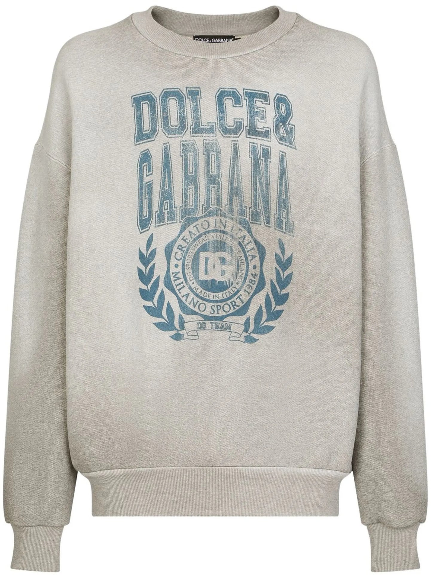 logo-print crew neck jumper