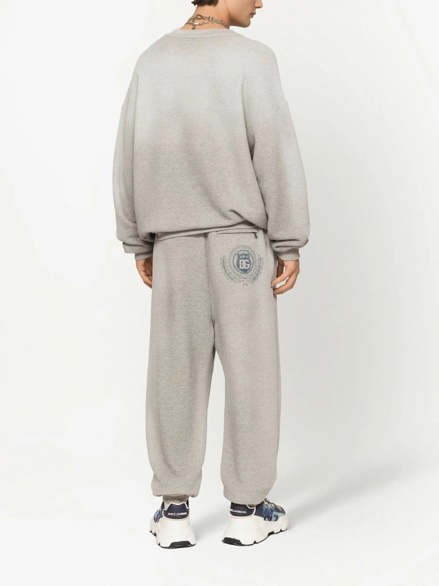 logo-print crew neck jumper