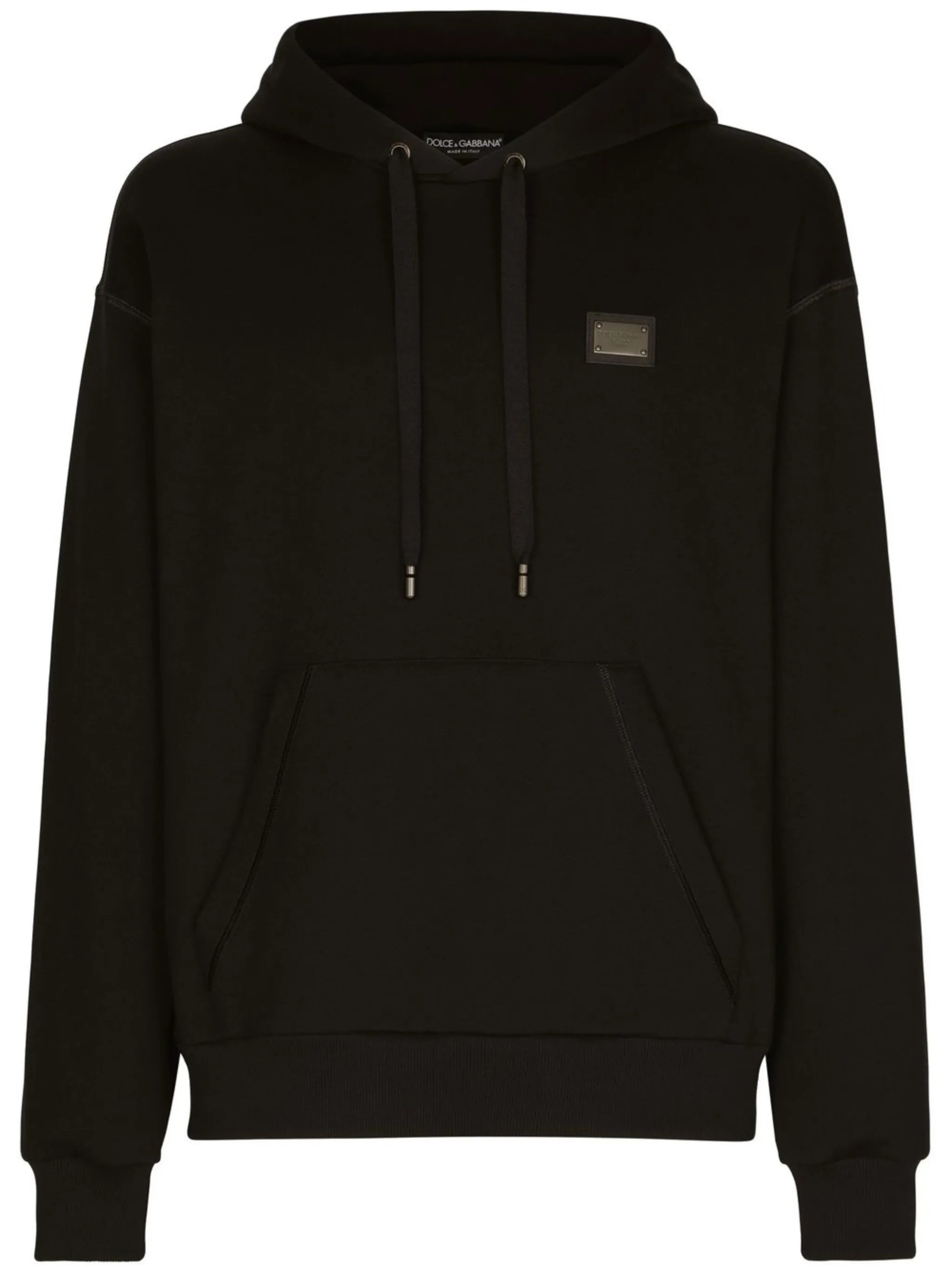 logo-tag drawstring hoodie