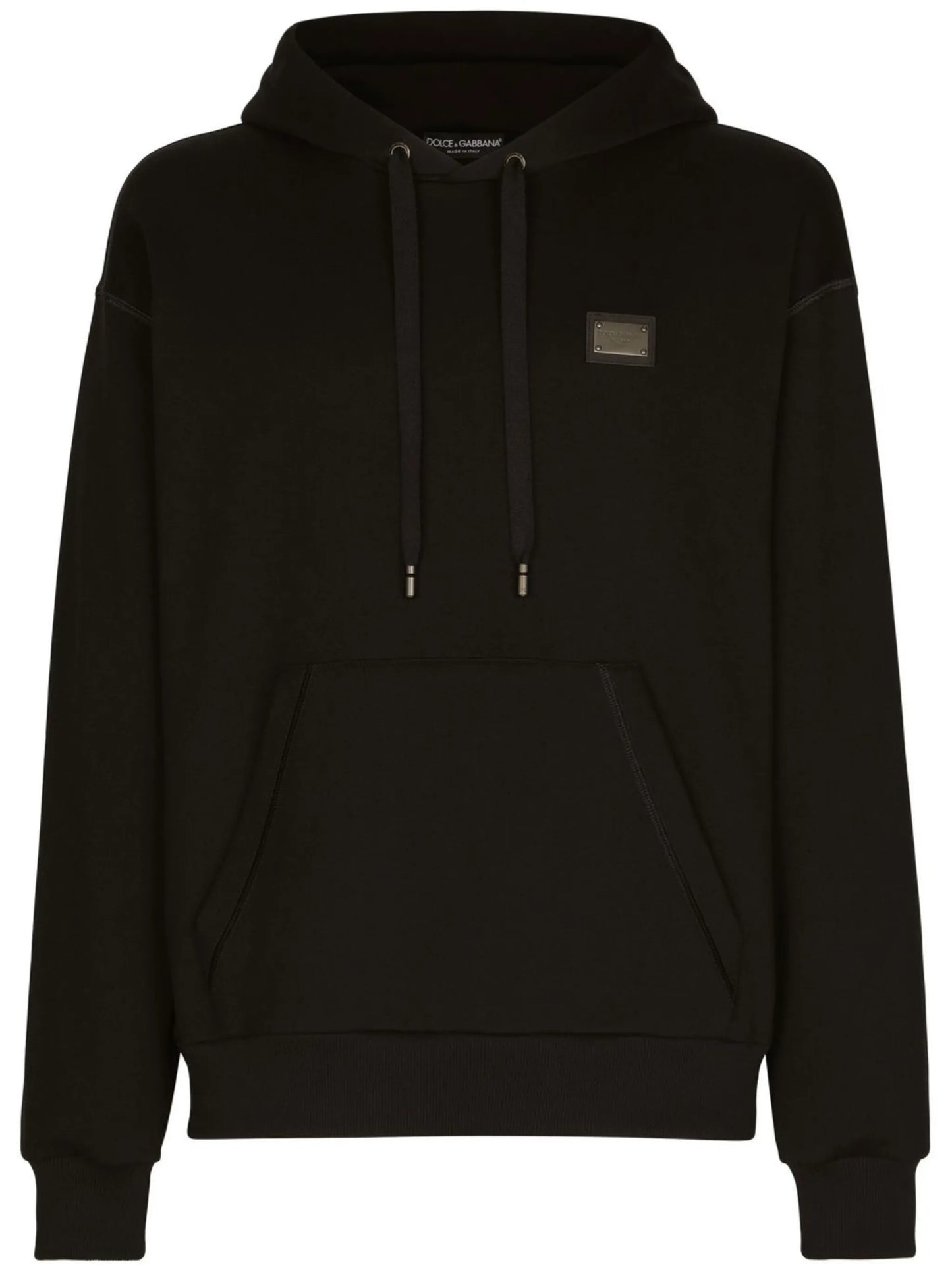 logo-tag drawstring hoodie