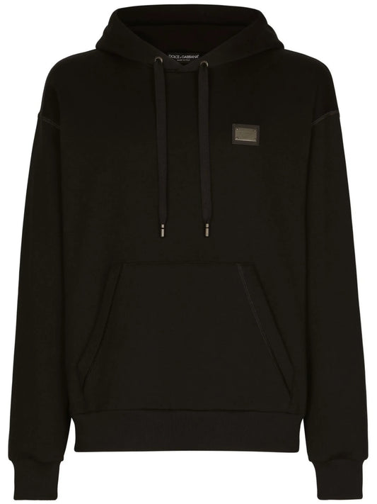 logo-tag drawstring hoodie