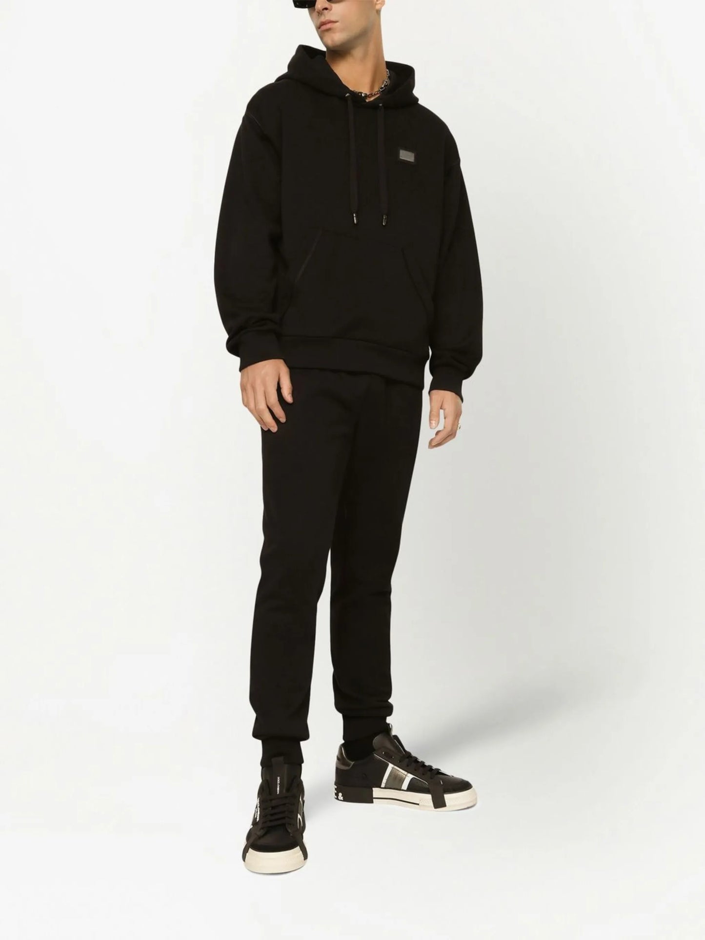 logo-tag drawstring hoodie