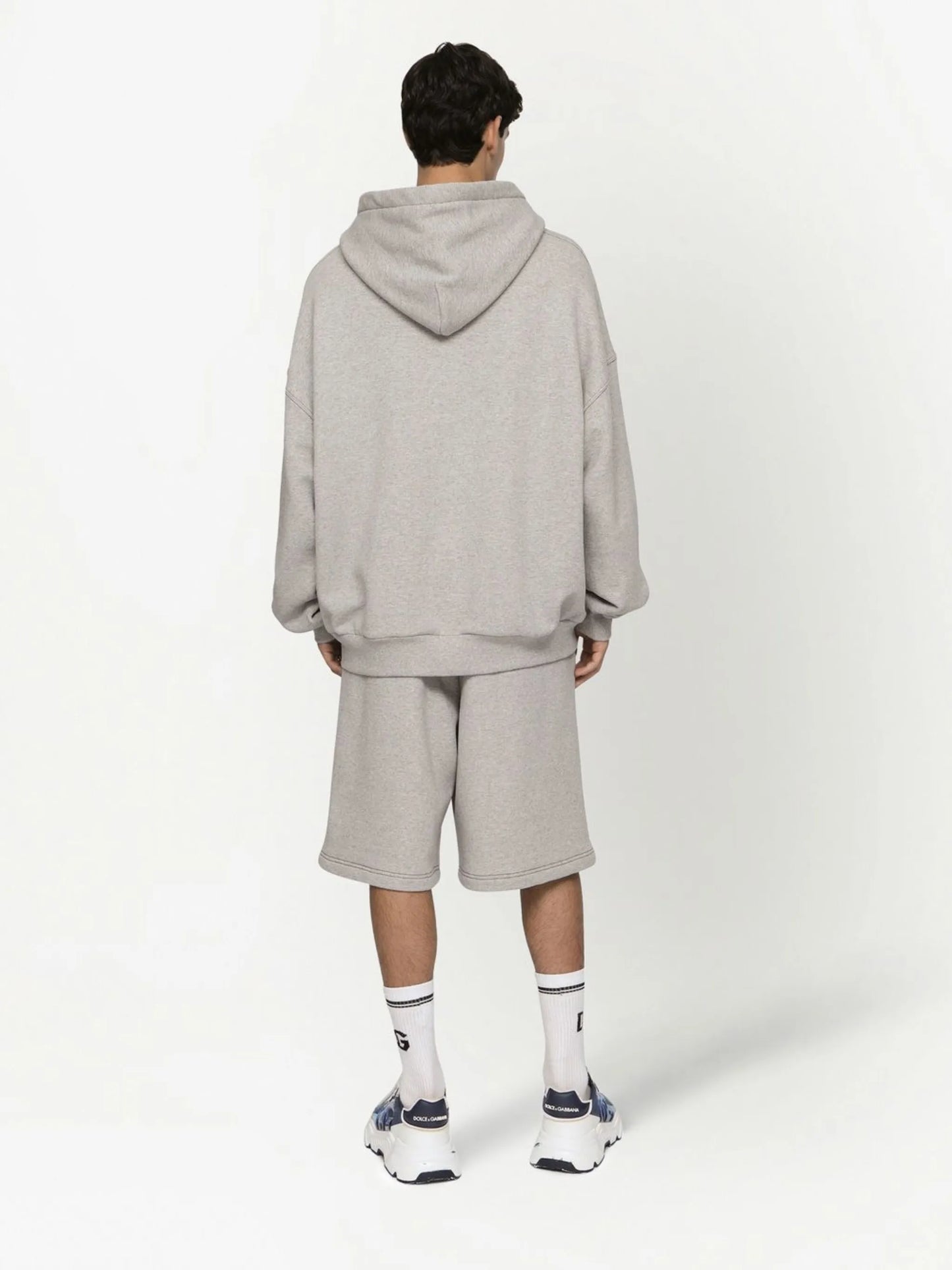 logo-plaque drawstring hoodie