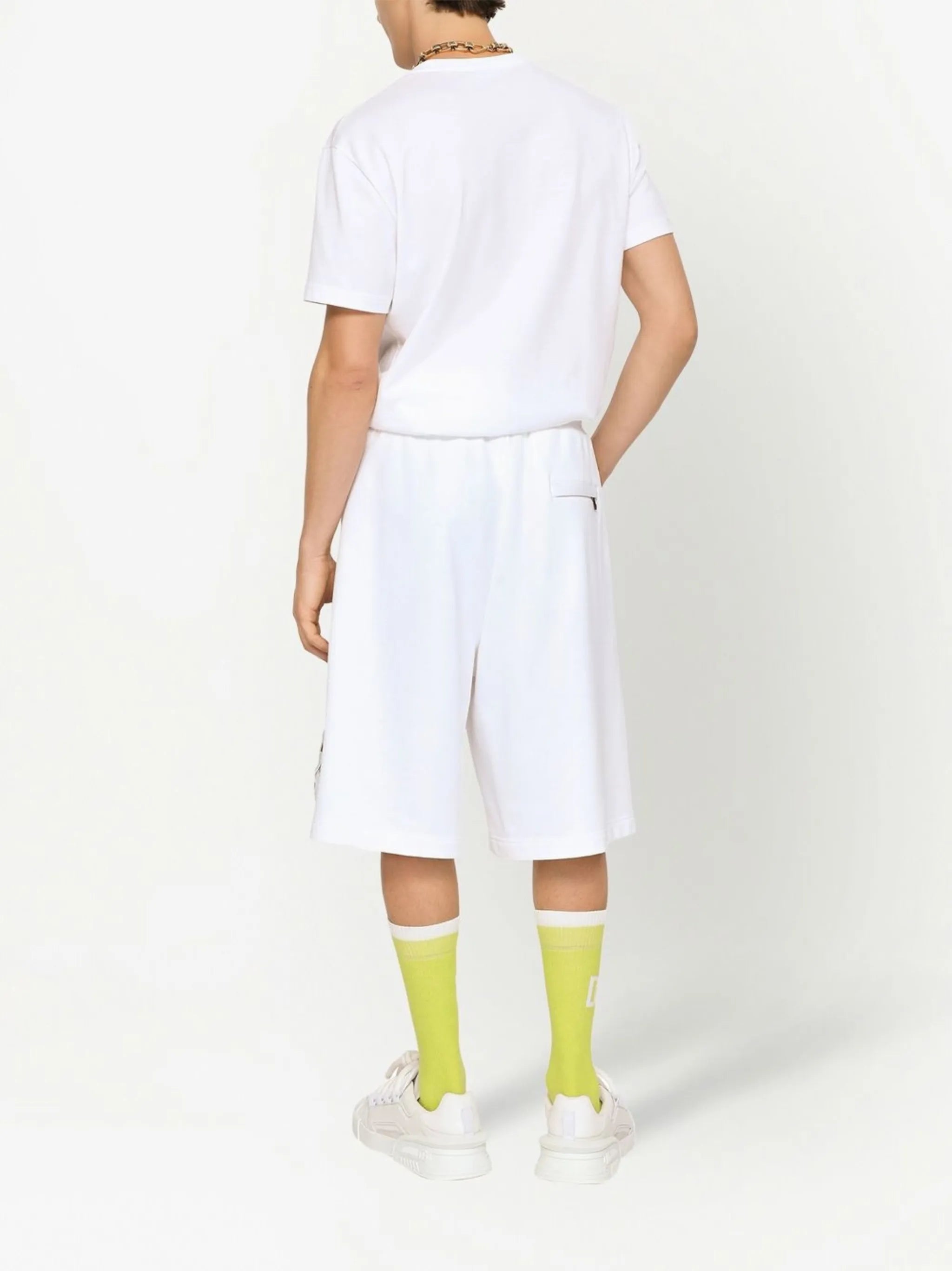embroidered-logo drawstring shorts