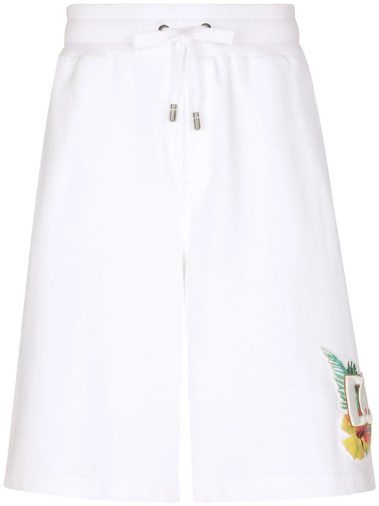 embroidered-logo drawstring shorts