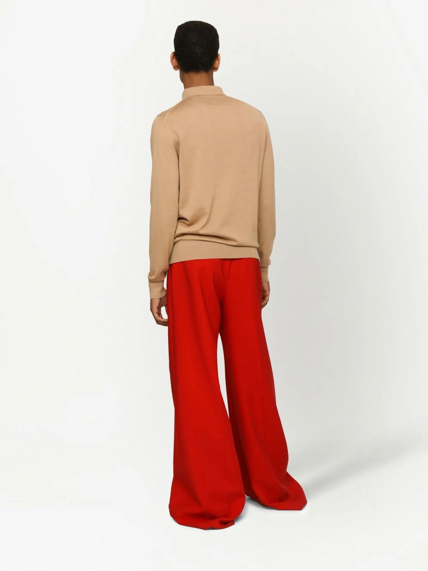 logo-tag silk-cashmere polo shirt
