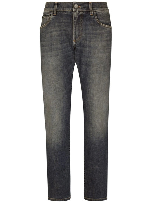 logo-appliqué slim-cut jeans