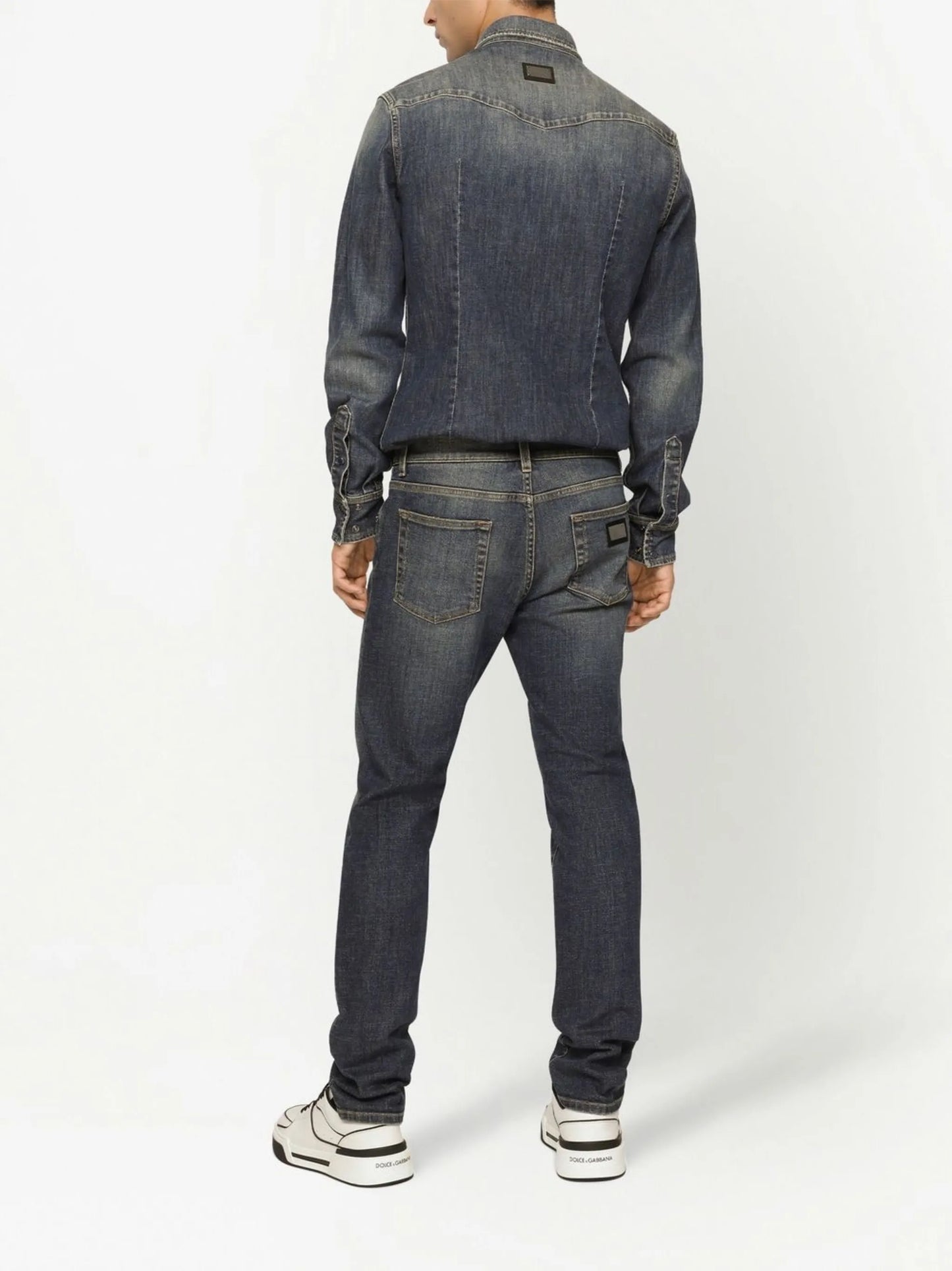 logo-appliqué slim-cut jeans