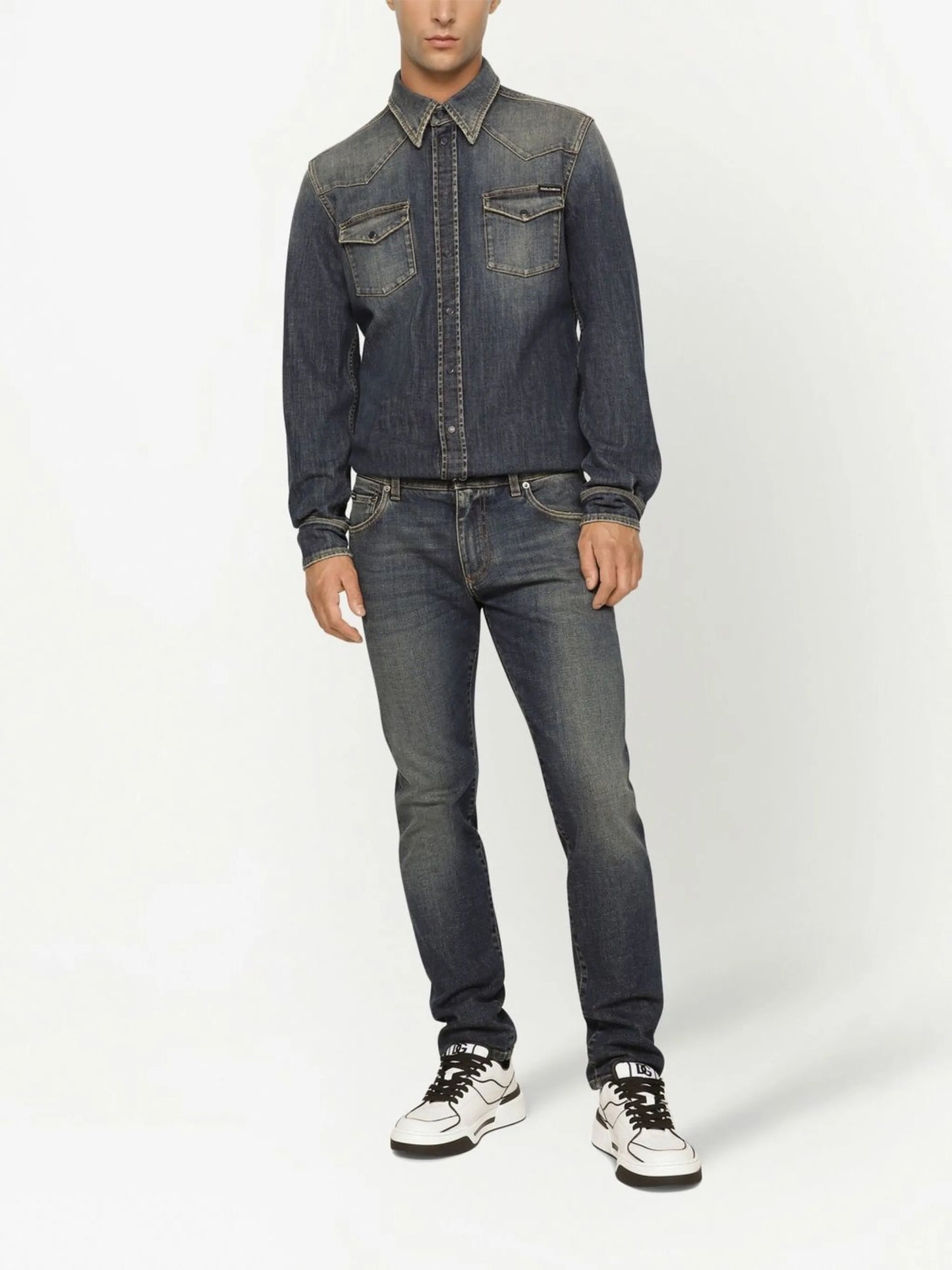 logo-appliqué slim-cut jeans