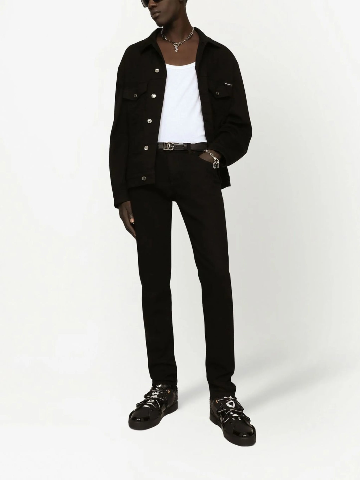 logo-appliqué skinny jeans