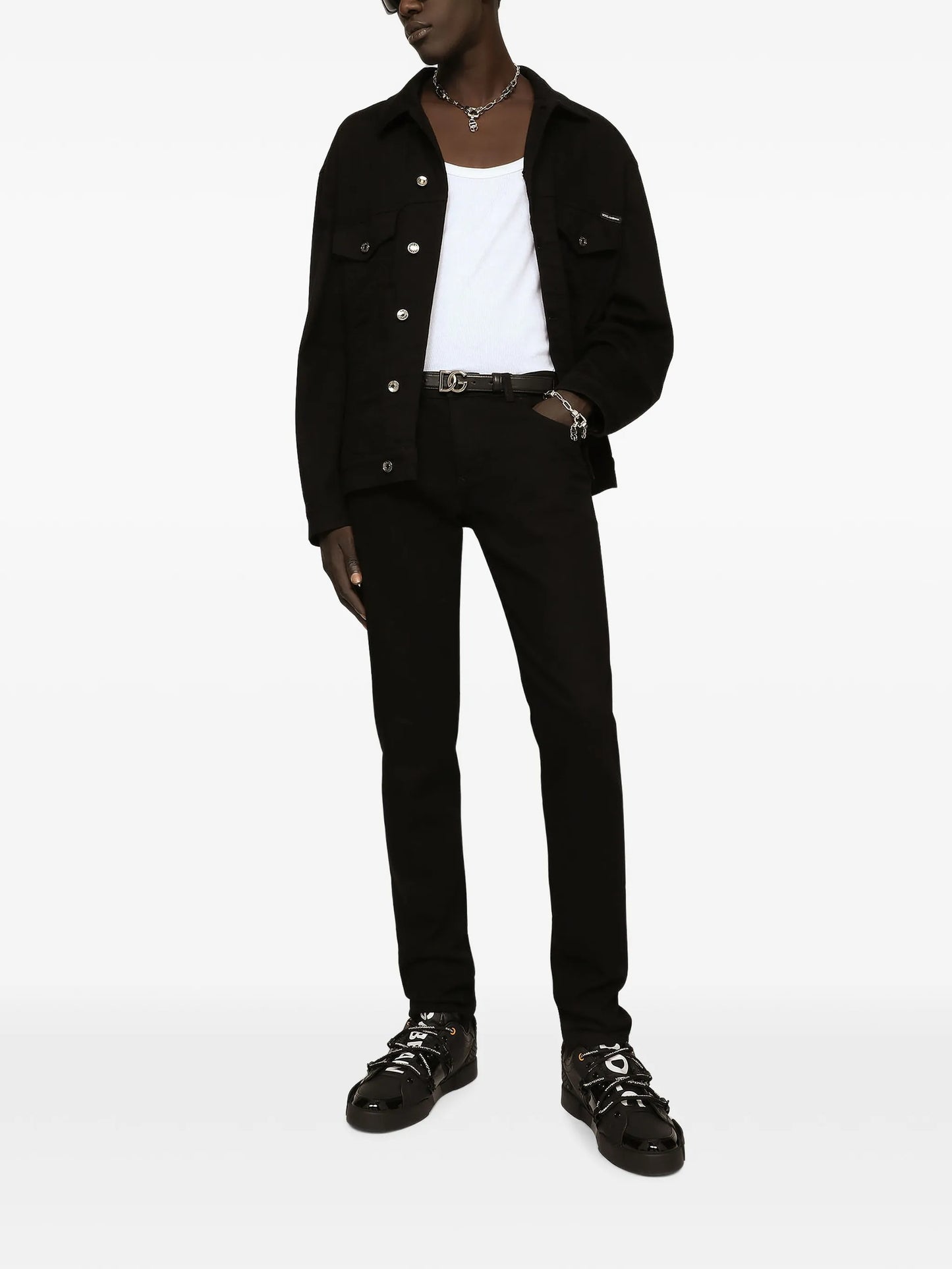 logo-appliqué skinny jeans