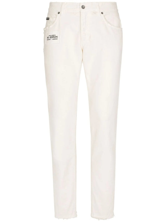 logo-appliqué slim-cut jeans