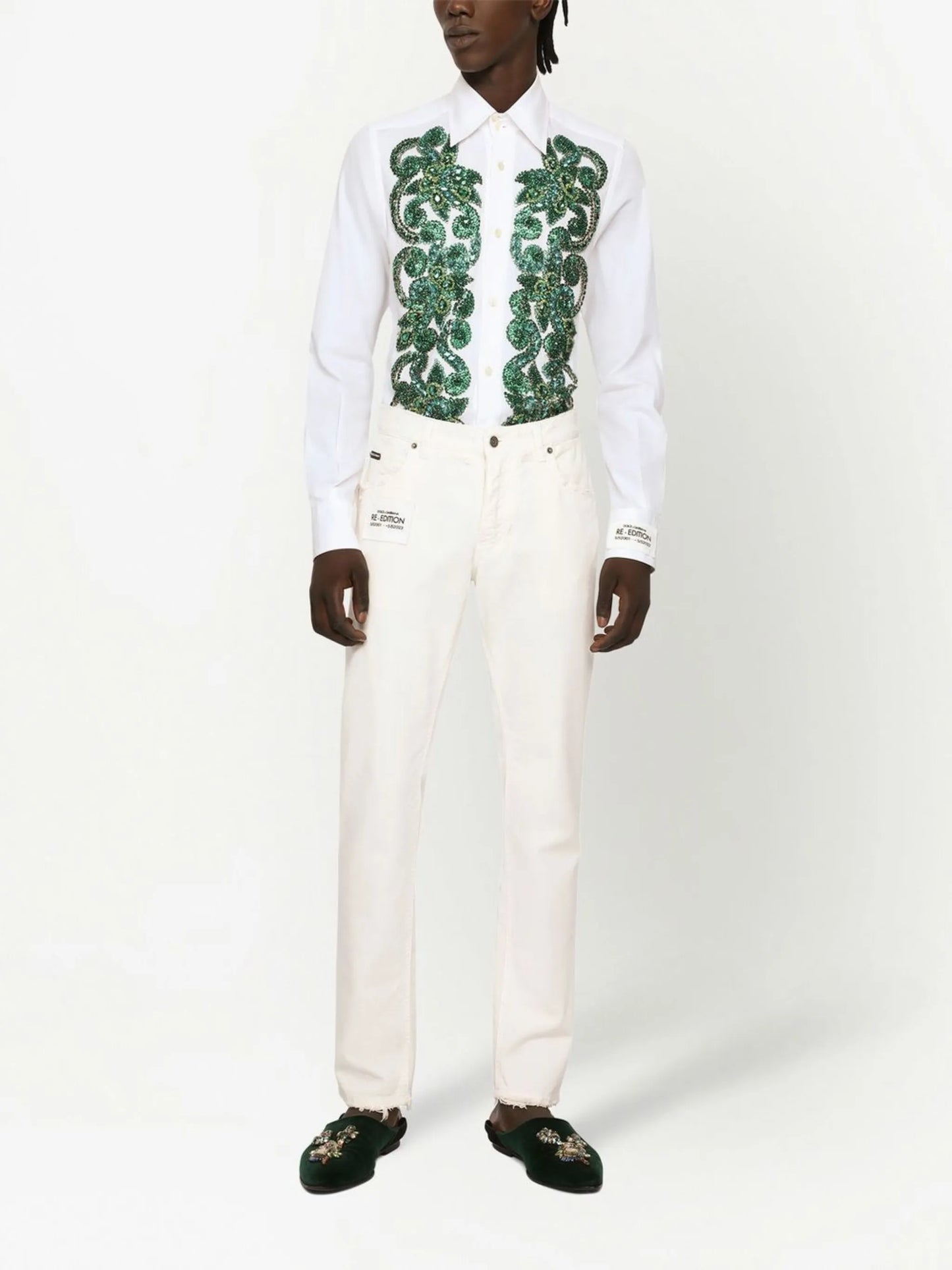 logo-appliqué slim-cut jeans