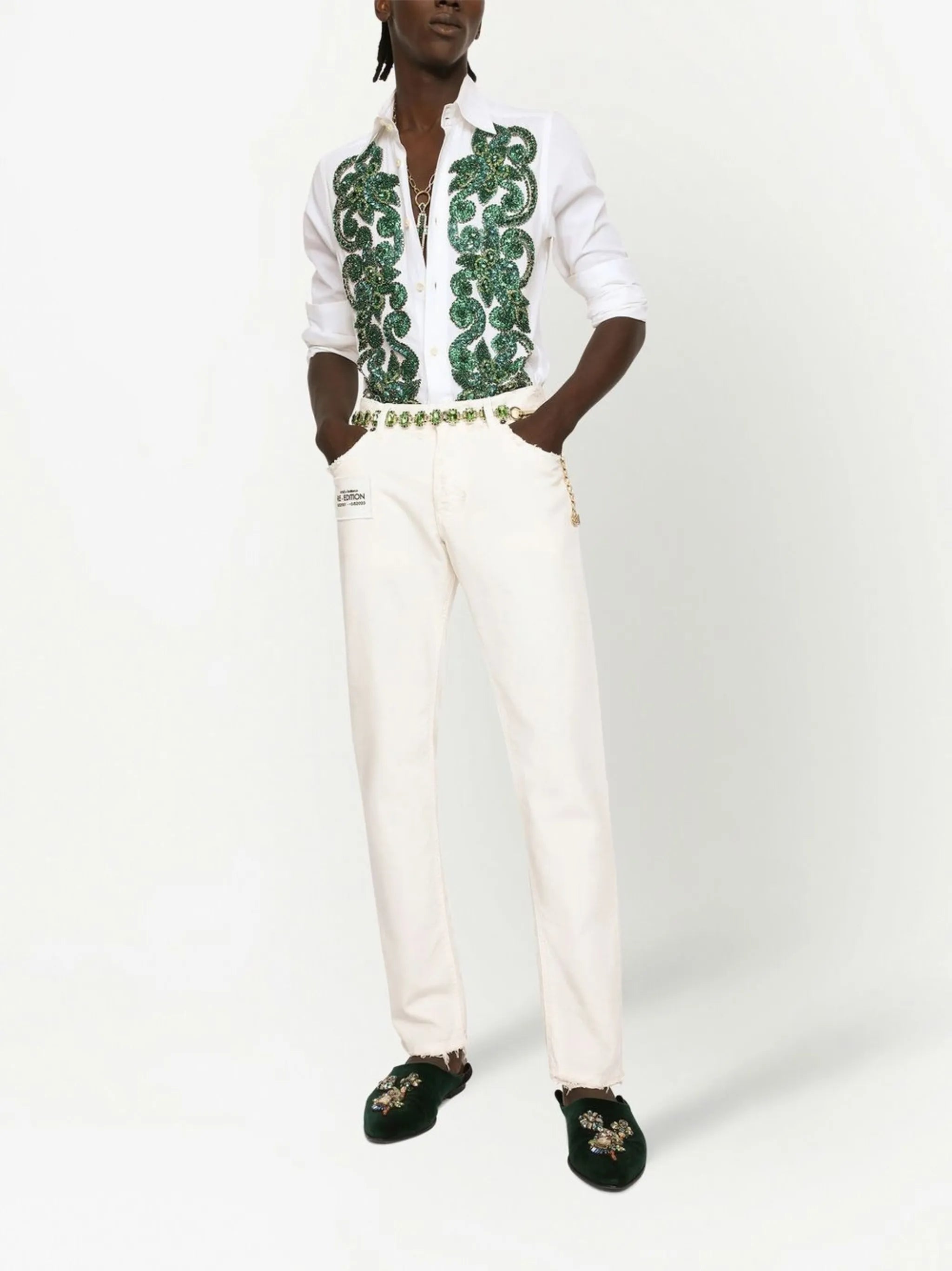 logo-appliqué slim-cut jeans