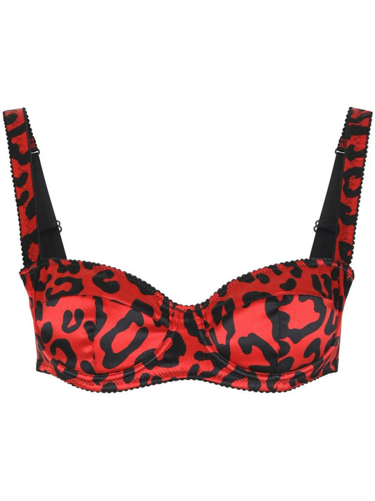leopard-print balconette bra