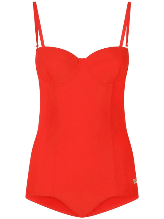 sweatheart-neck swimsuit