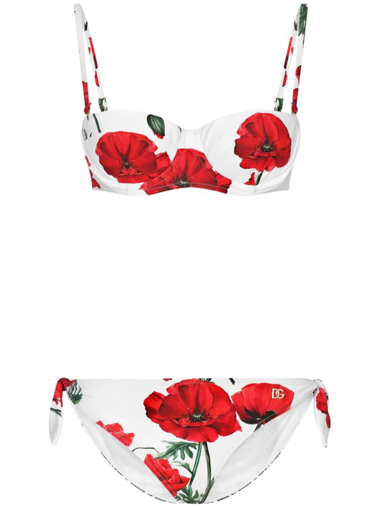 floral-print balconette bikini set