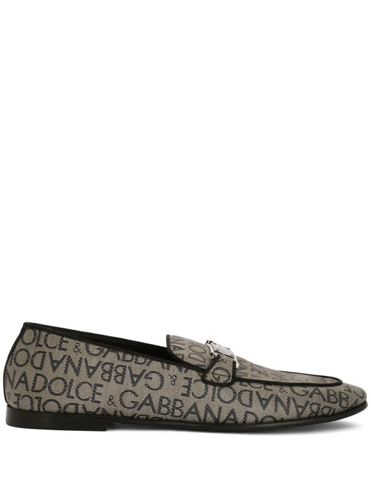 logo-tag jacquard loafers