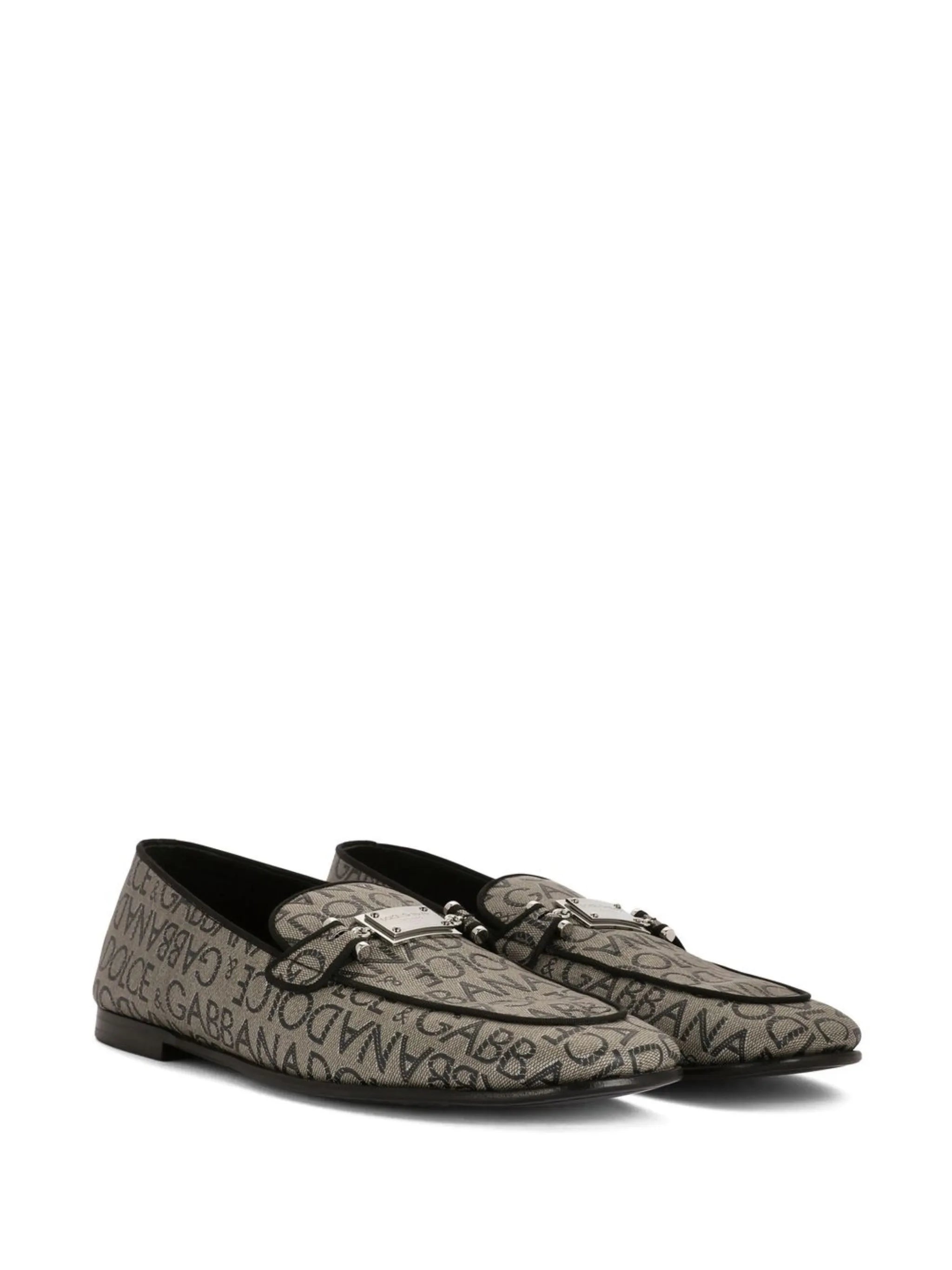 logo-tag jacquard loafers