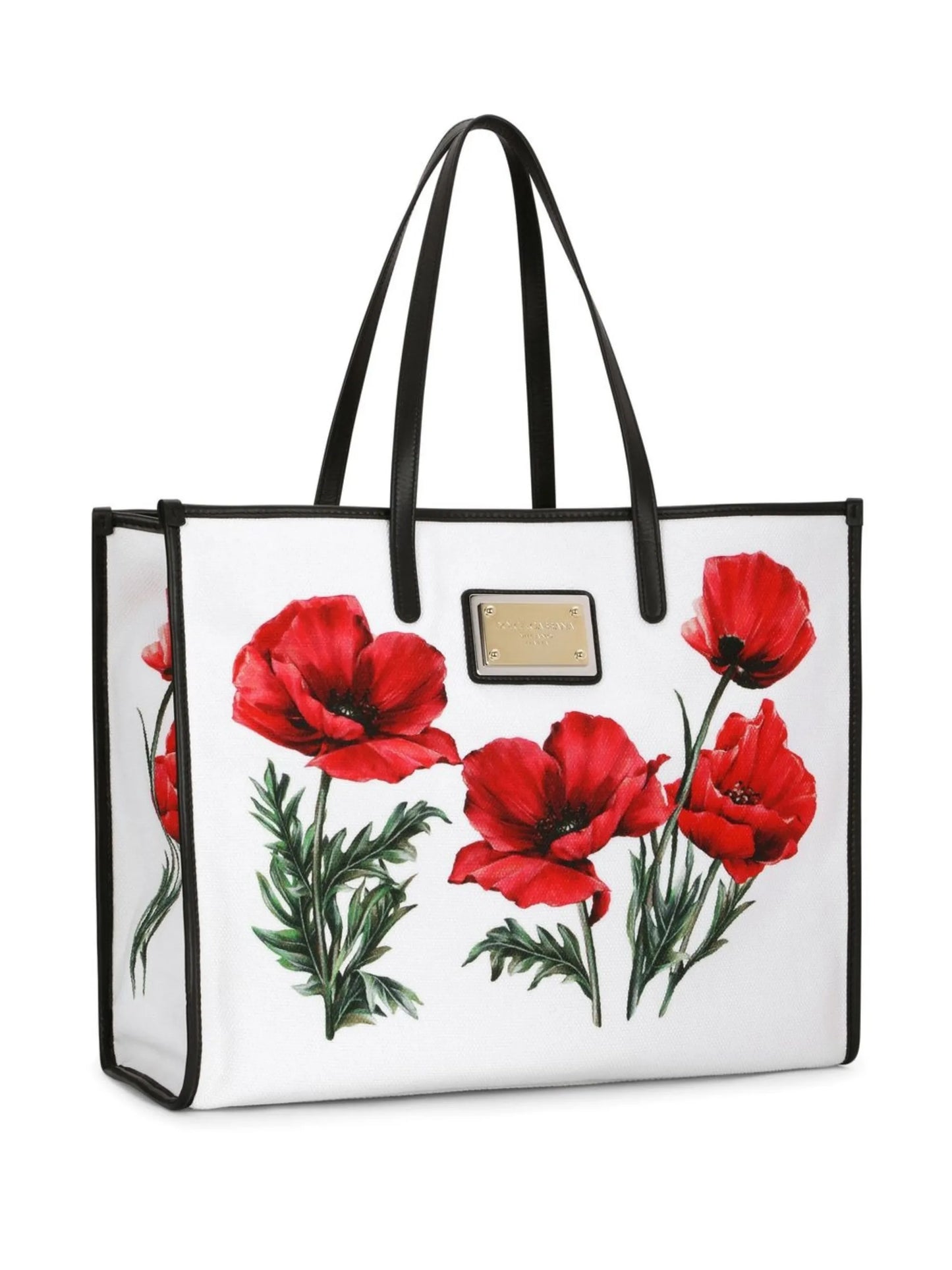 poppy-print canvas tote bag