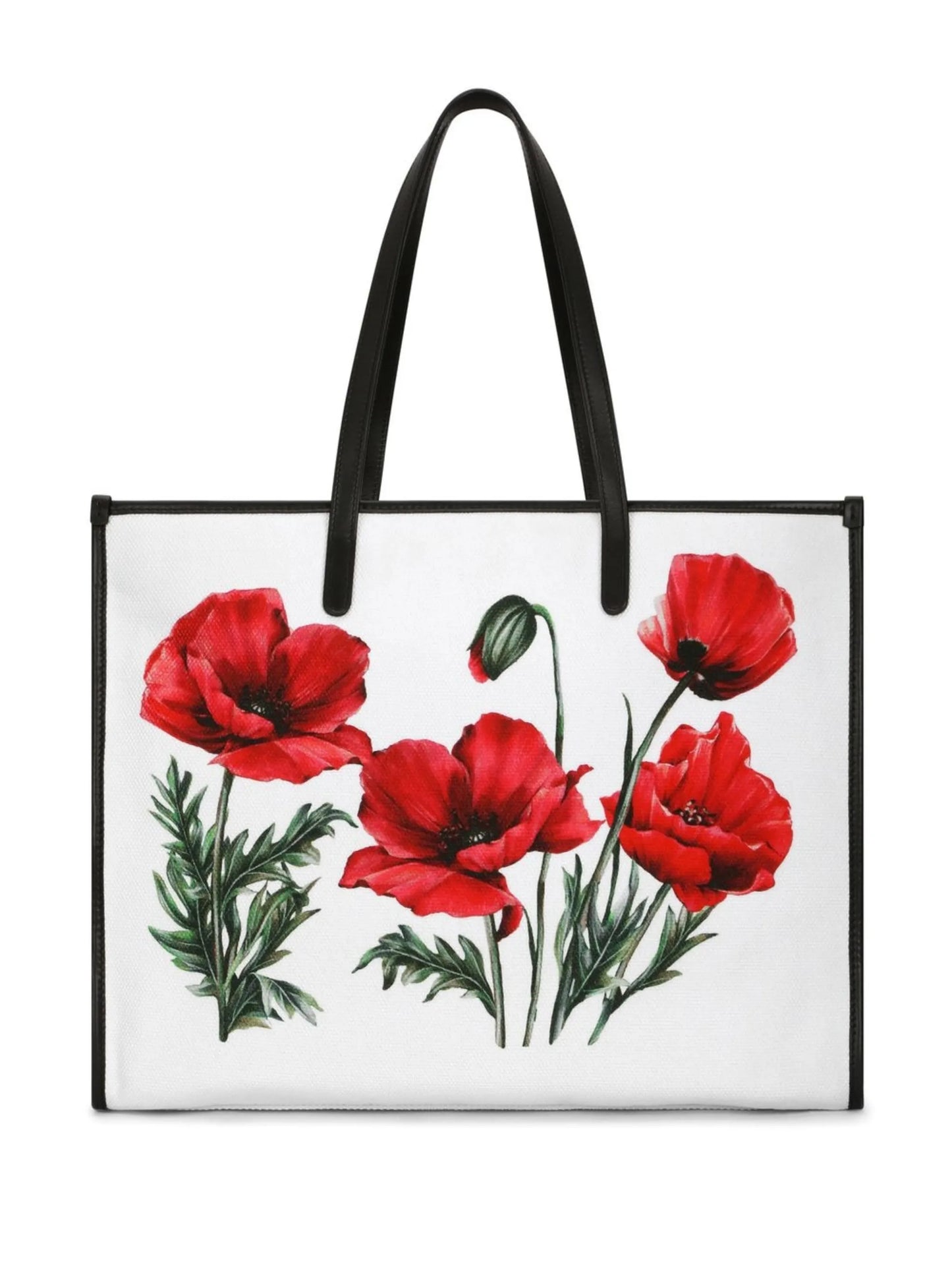 poppy-print canvas tote bag