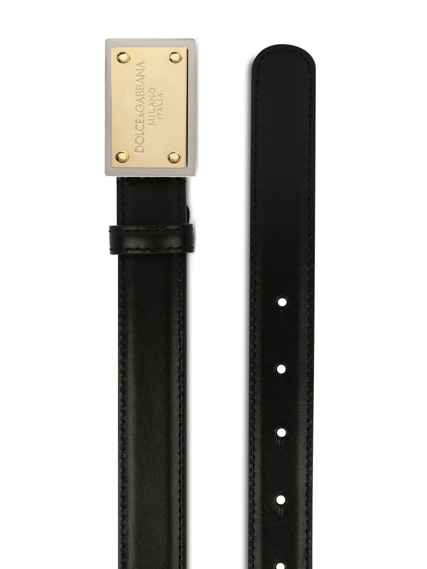 logo-tag leather belt
