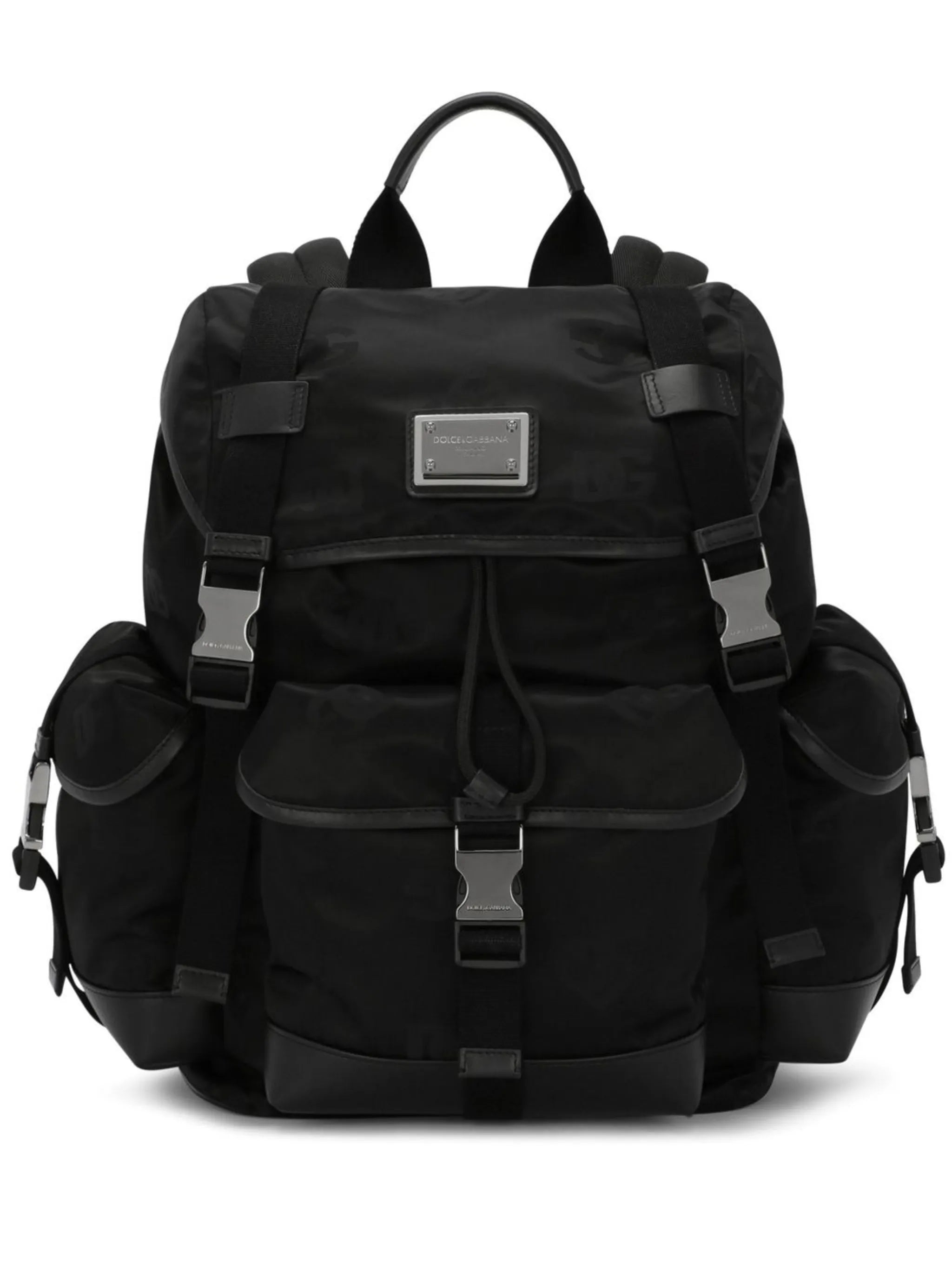 logo-plaque foldover-top backpack