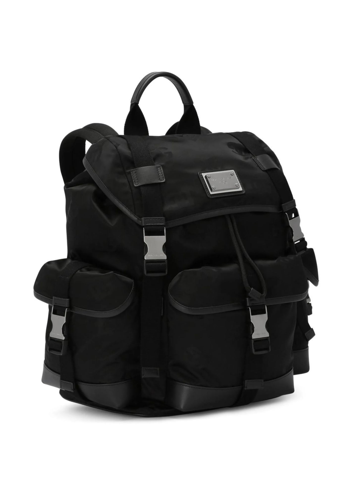 logo-plaque foldover-top backpack