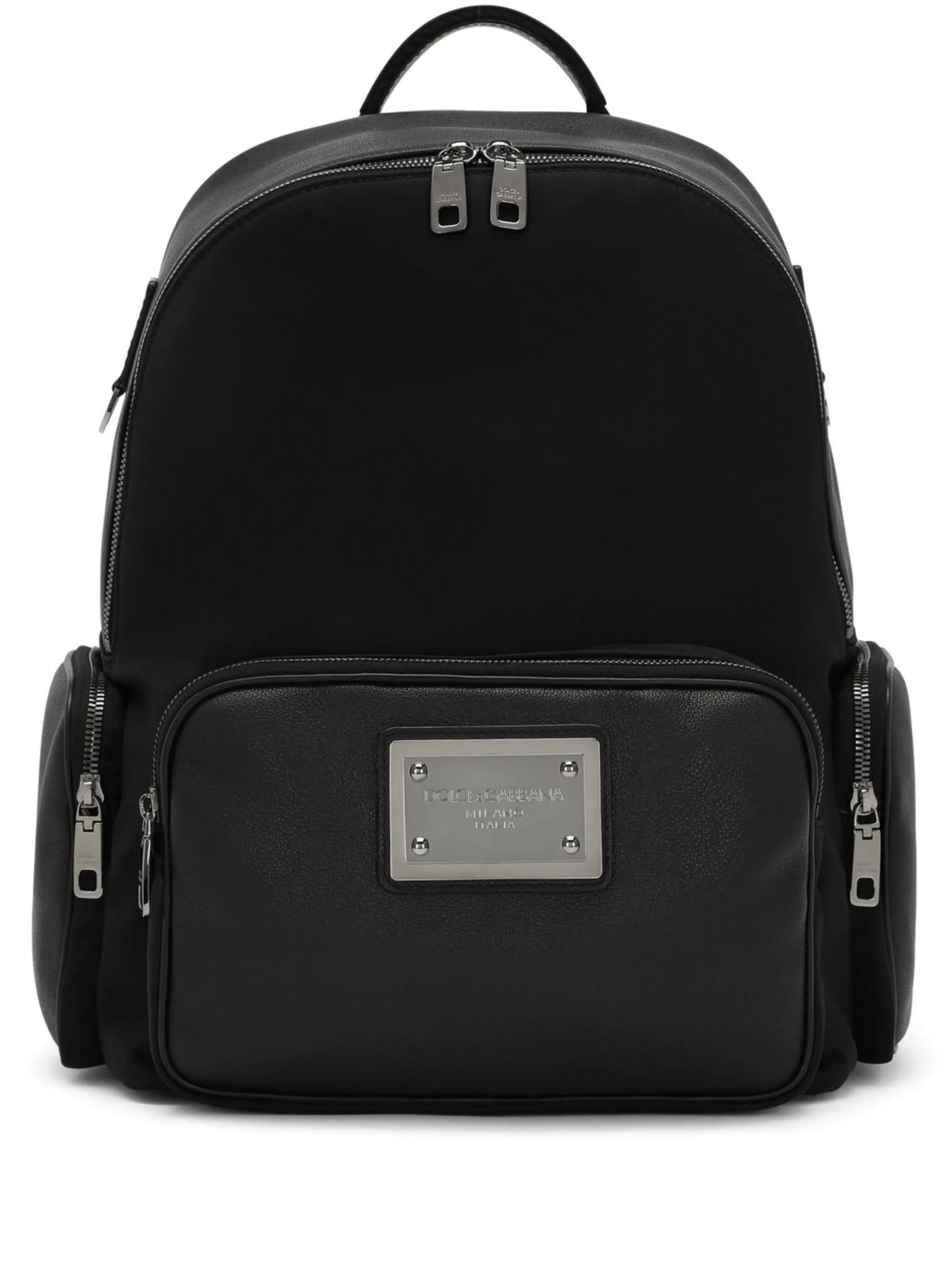 logo-tag leather backpack