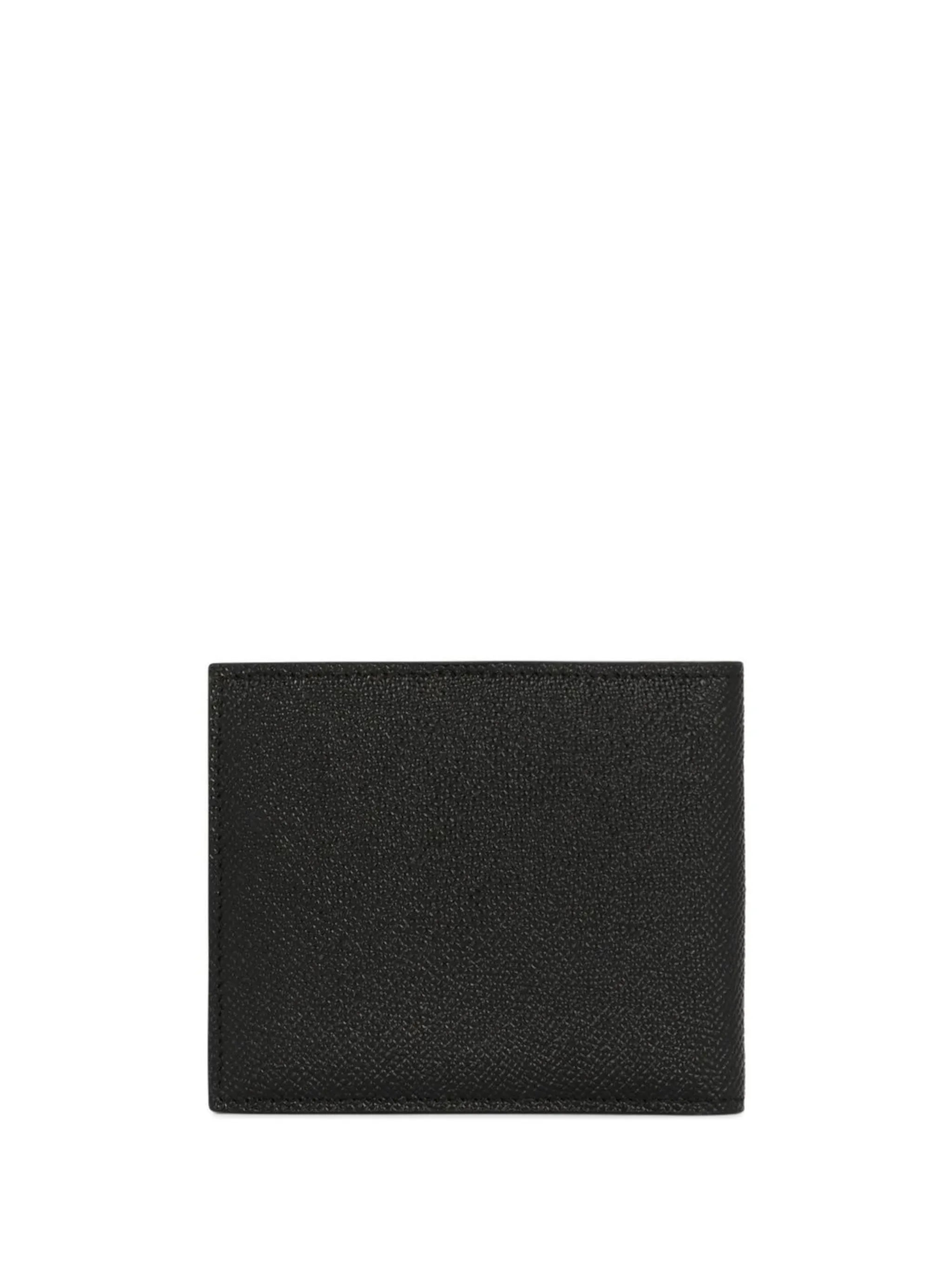 logo-plaque grained leather wallet