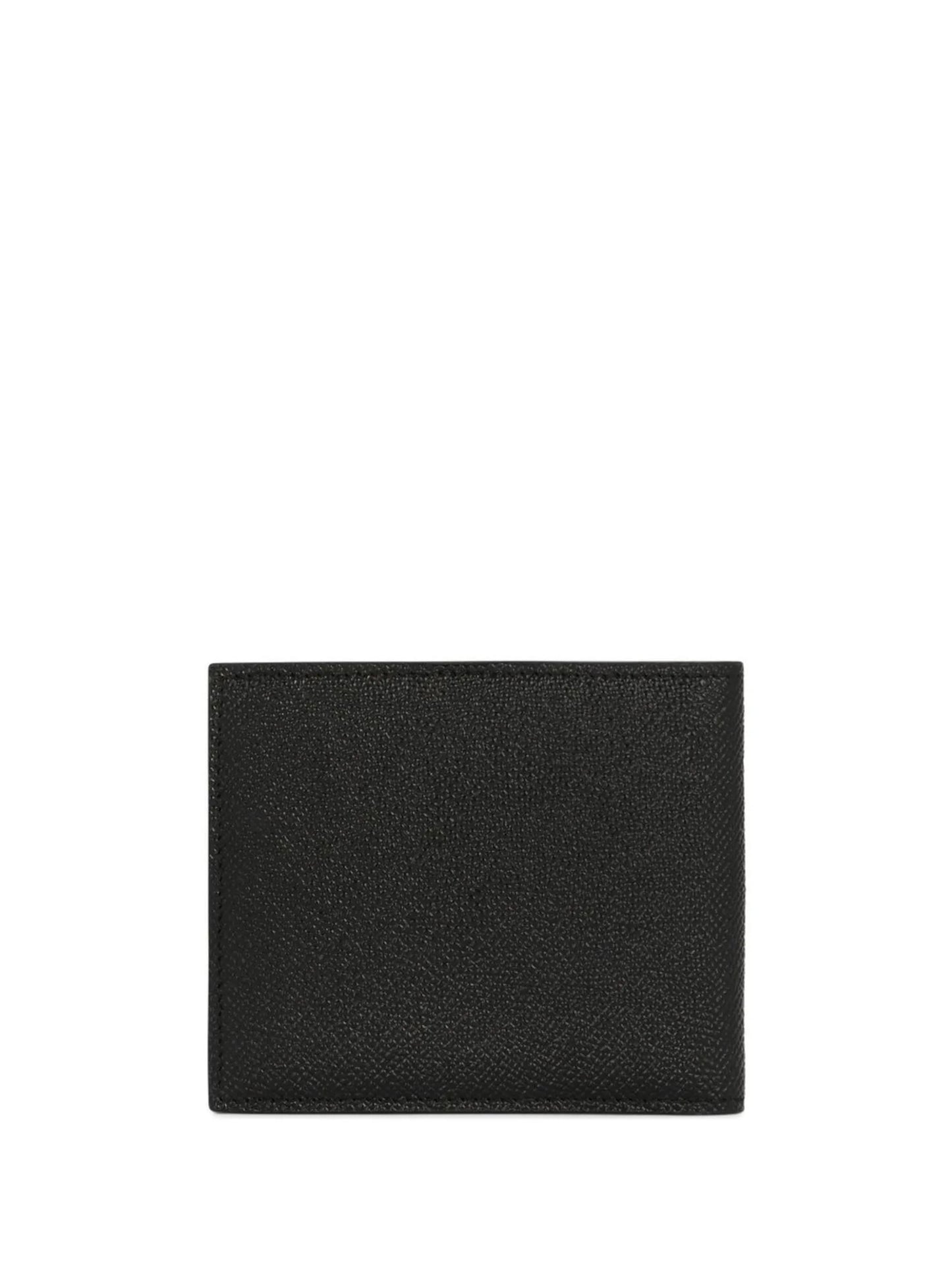 logo-plaque grained leather wallet