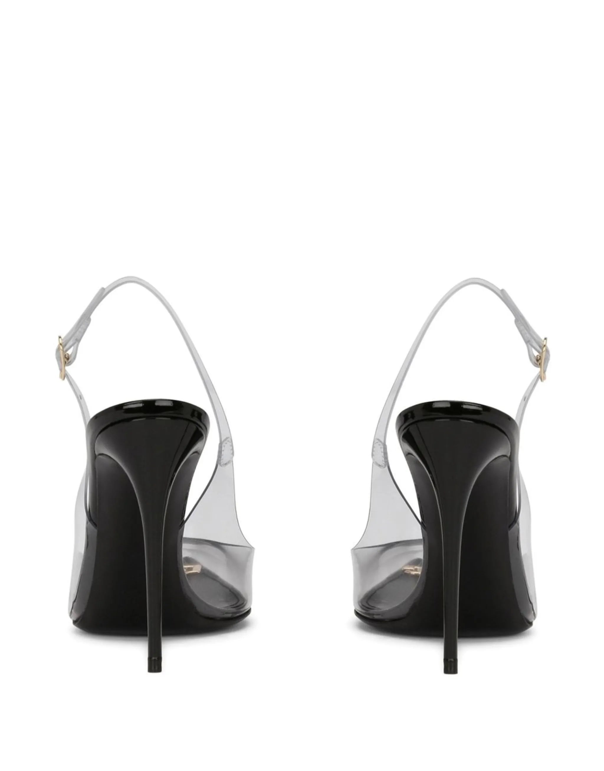 transparent-detail sling-back pumps