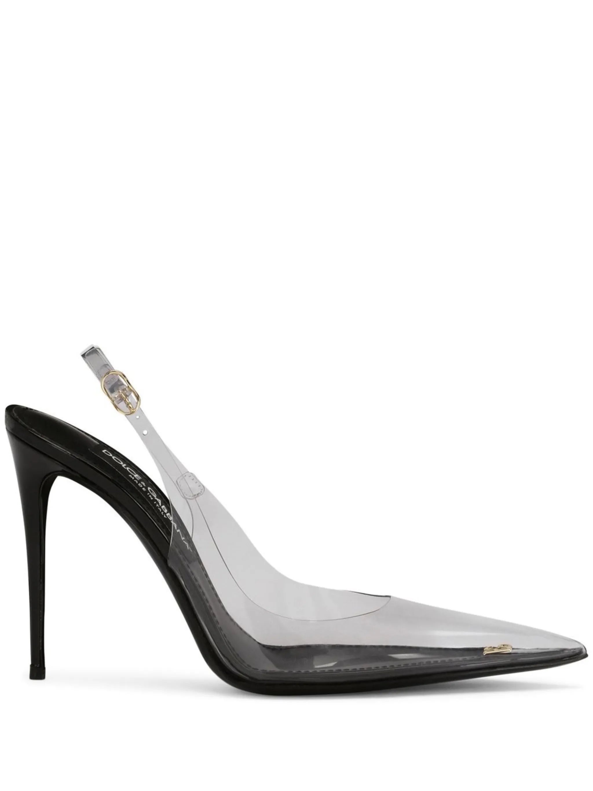 transparent-detail sling-back pumps