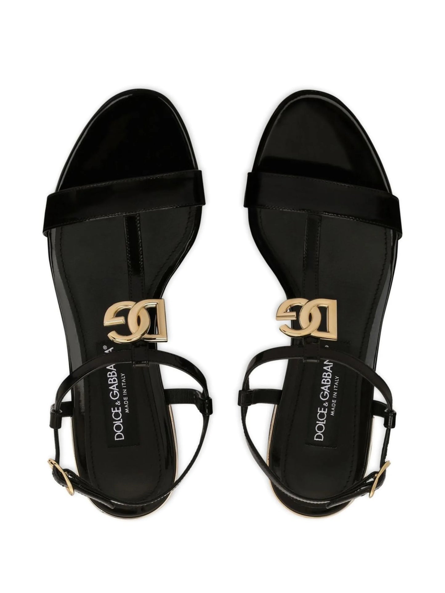 logo-plaque leather sandals