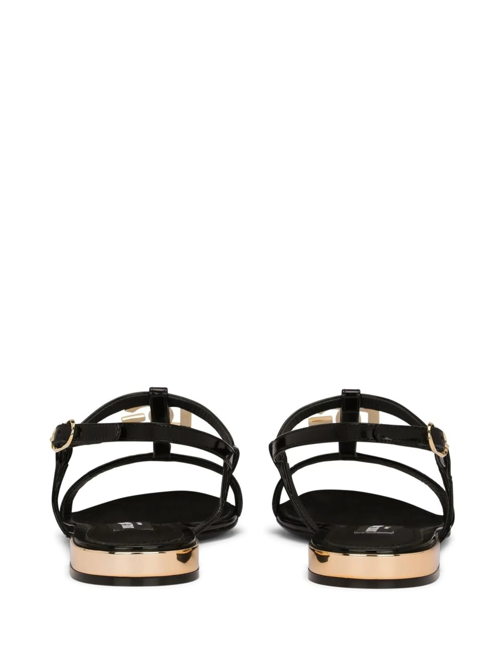 logo-plaque leather sandals