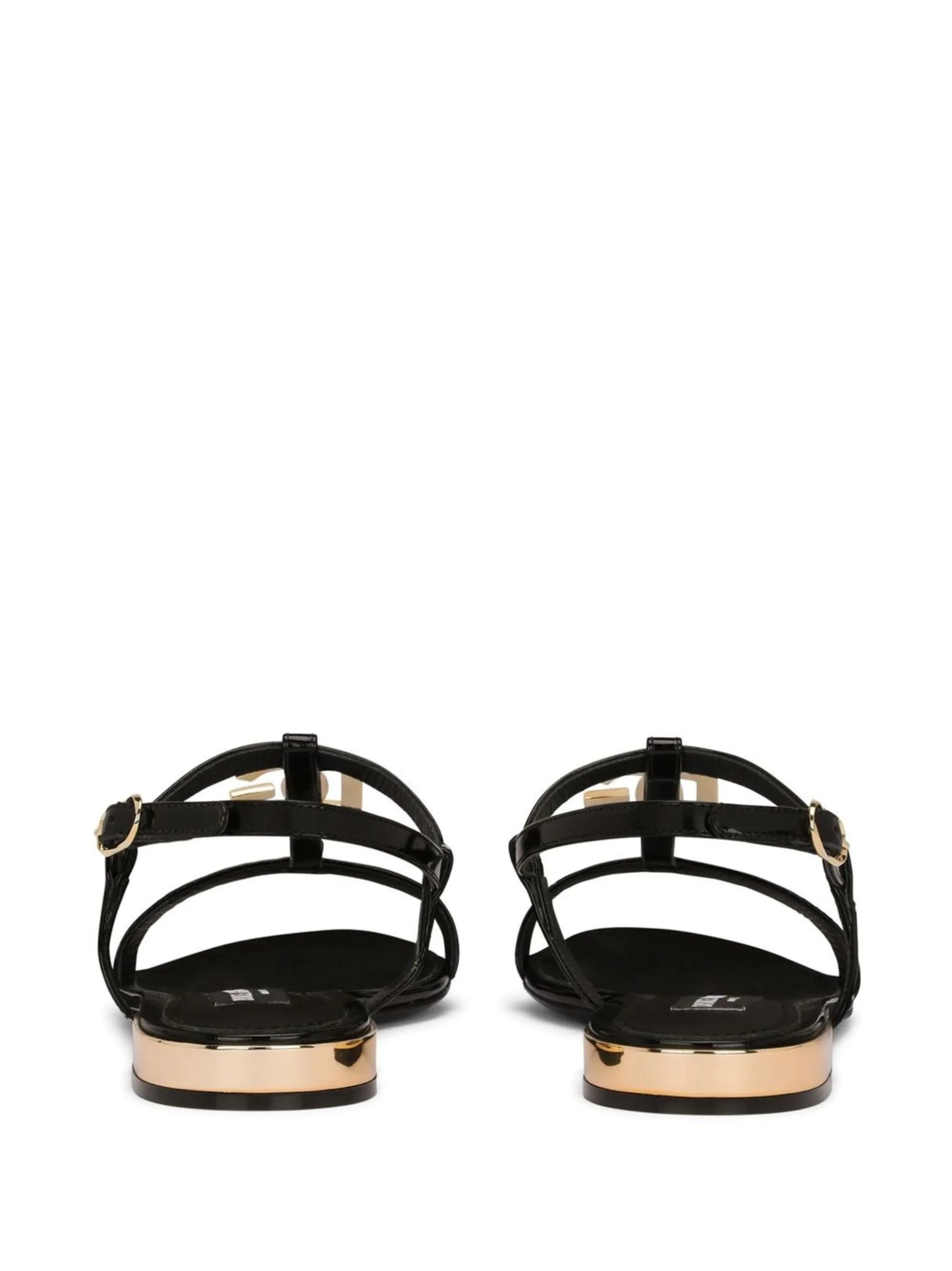logo-plaque leather sandals